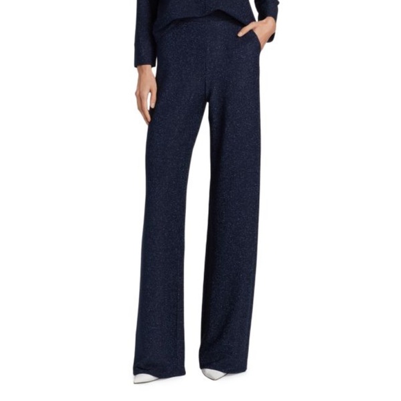 Chiara Boni Le Petit Robe Nazife Glitter Pants in Midnight Blue - Picture 1 of 6